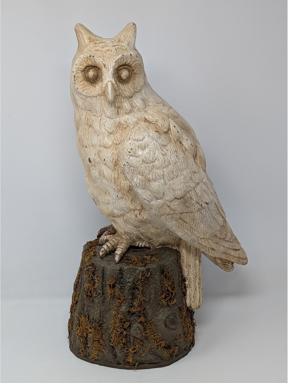 Bethany Lowe Primitive Large Horned Owl on Tree Stump Statue Decor TR8221 New